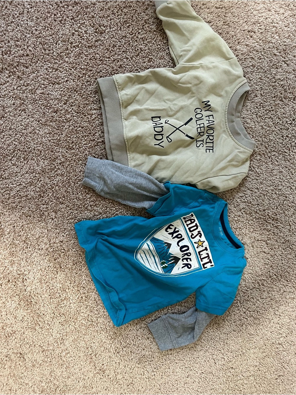 Boys Long Sleeve Tee & Sweatshirt Set - Blue & Cream